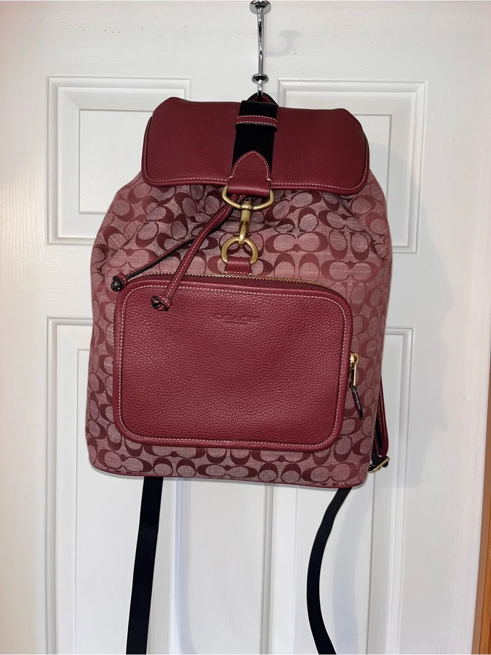 Coach Sullivan Backpack Signature Chambray in Wine Color NWOT